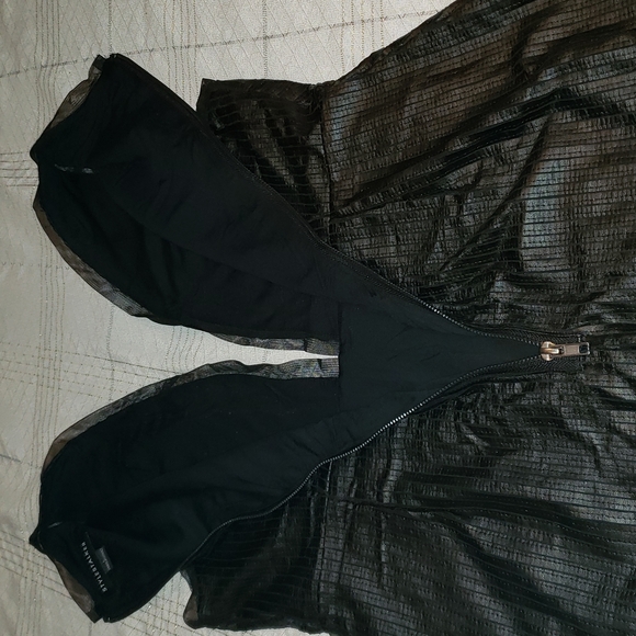 StyleStalker New DRESS Cleopatra Plunging V-neck BLACK PU Leather Mesh LBD 🎉HP - Picture 14 of 16